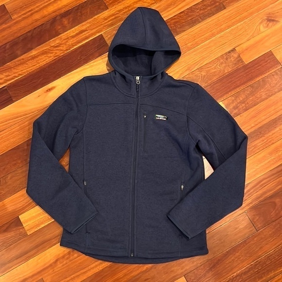 ⭐️ L.L. Bean Bean's Sweater Fleece, Hooded Full-Zip Jacket Size Small - Picture 2 of 7